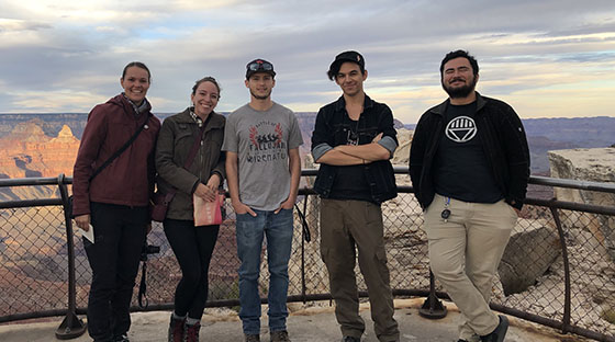 Students at the rim of the Grand Canyon