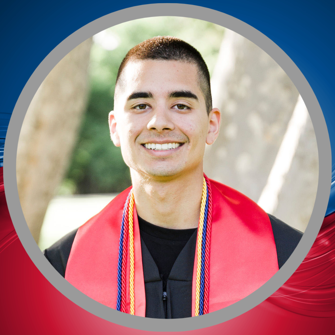 Bailey Sanchez wearing a red stole