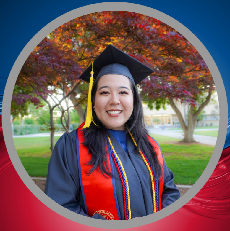 Stephanie Ruiz posing for a graduation picture