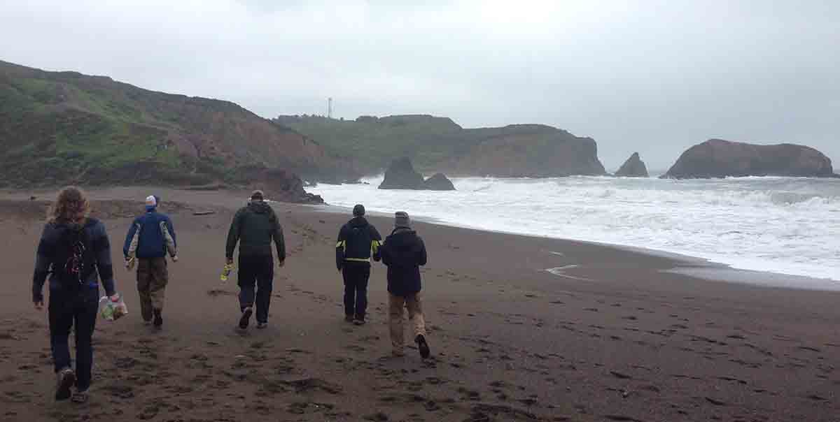 Students on beach