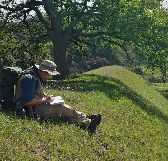 Student on hill