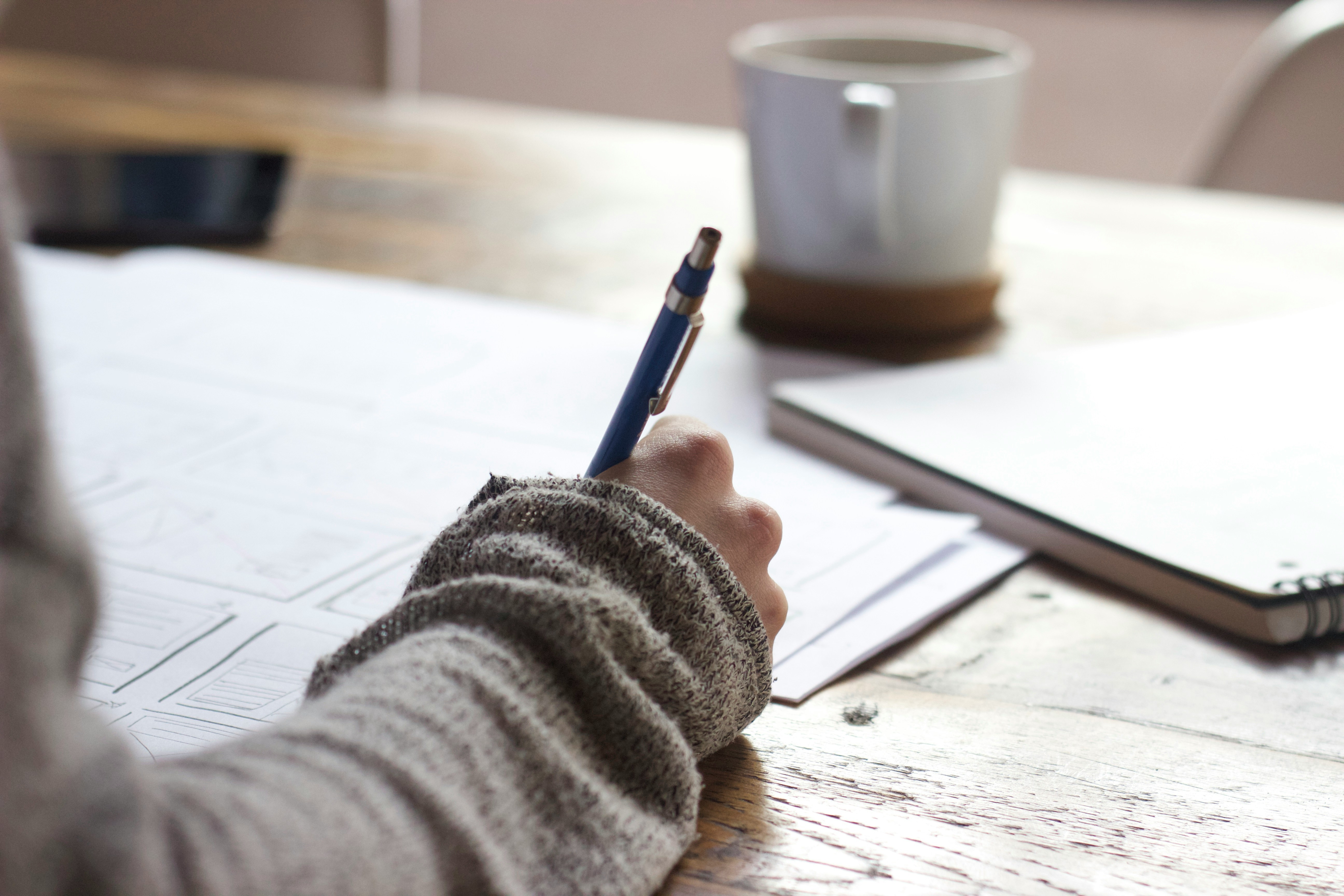 image of student writing