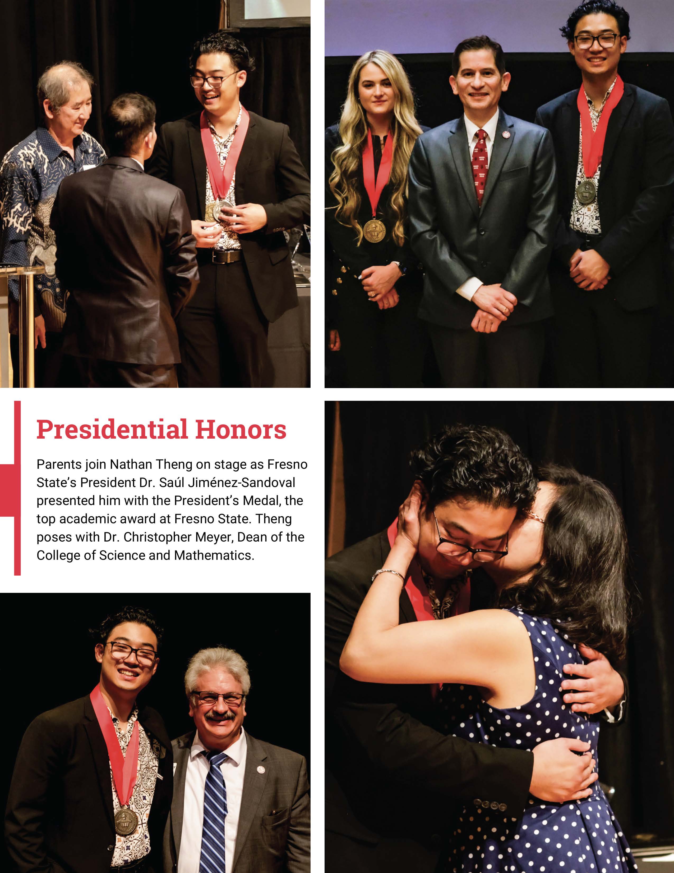 collage of Nathan Theng at the President's recognition ceremony