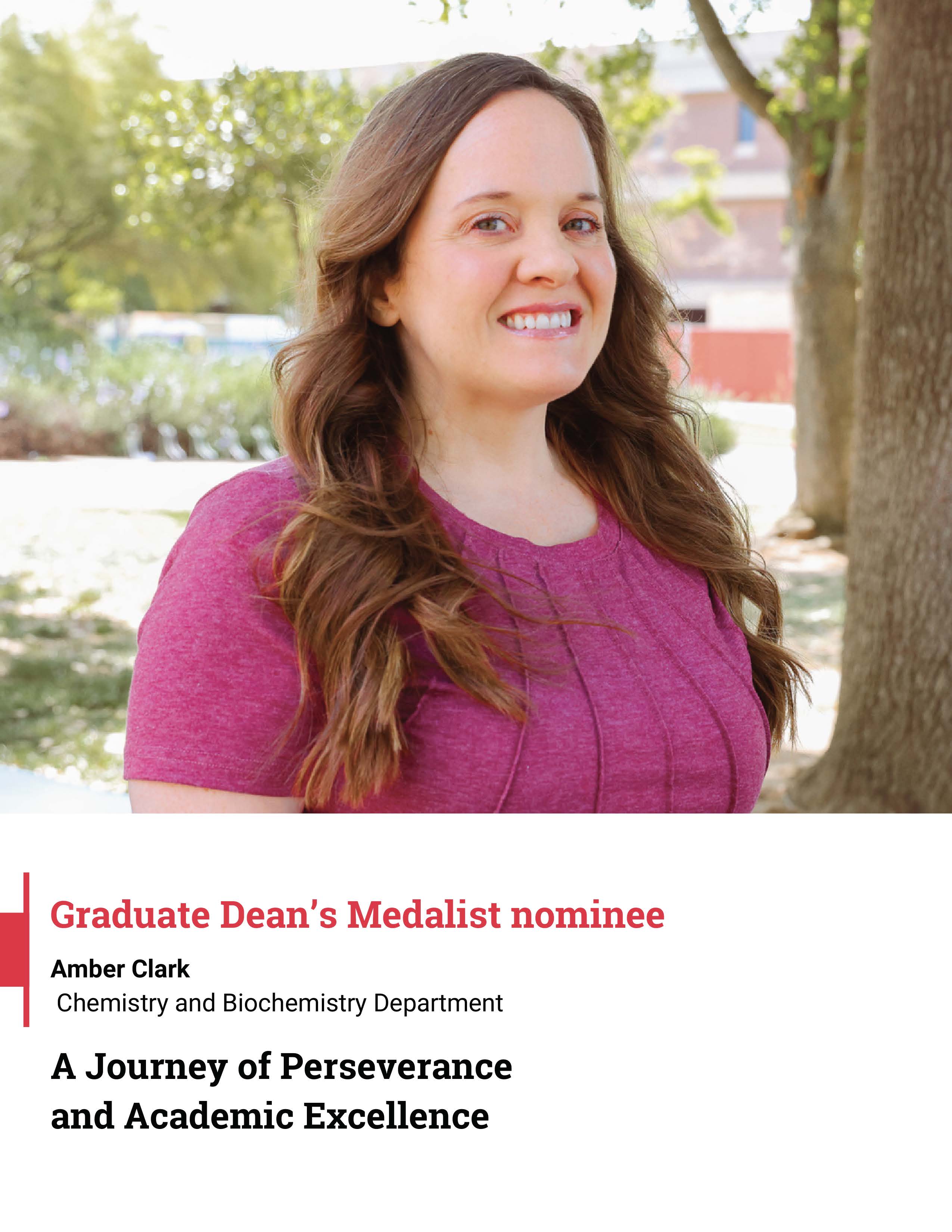 Graduate Dean's Medalist nominee Amber Clark