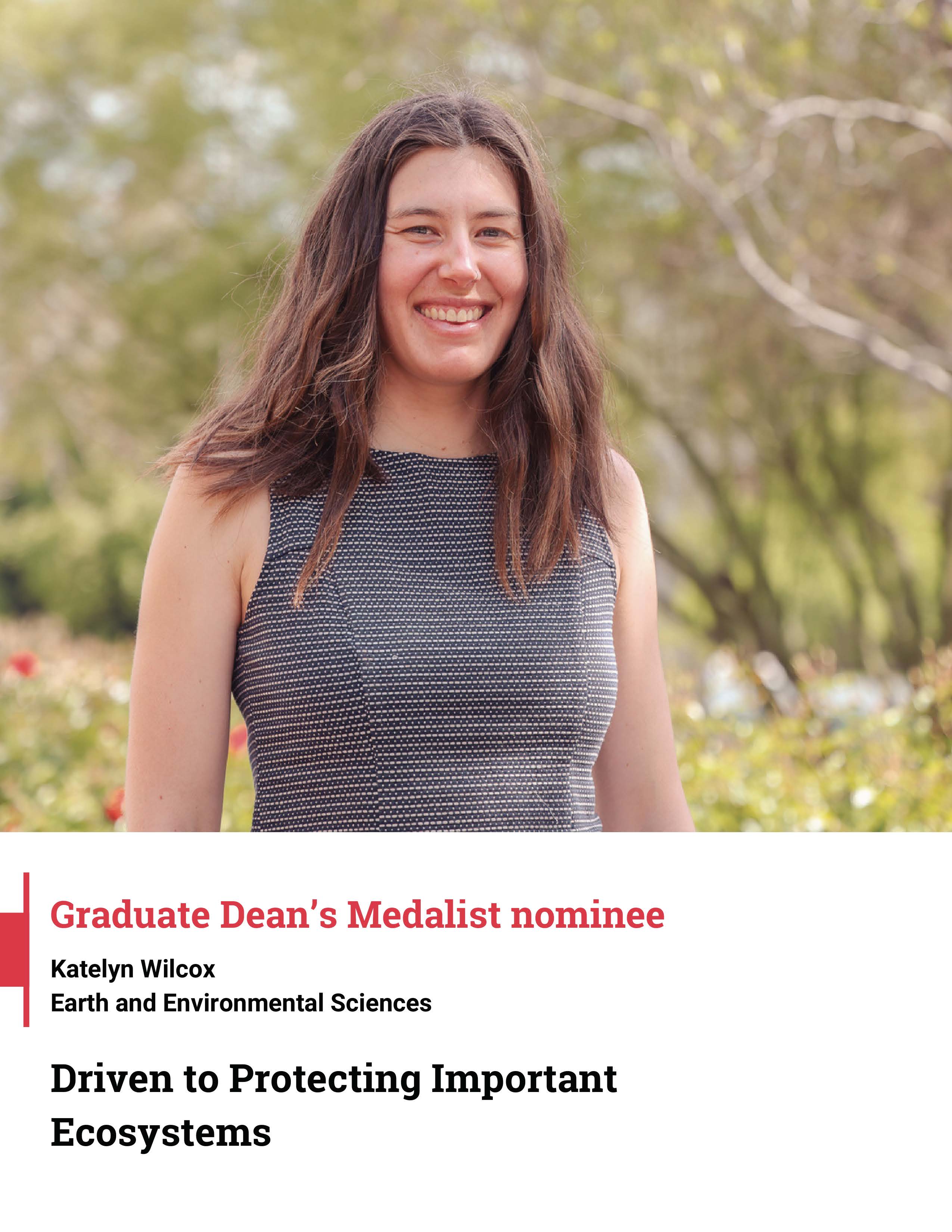 Graduate Dean's Medalist nominee Katelyn Wilcox
