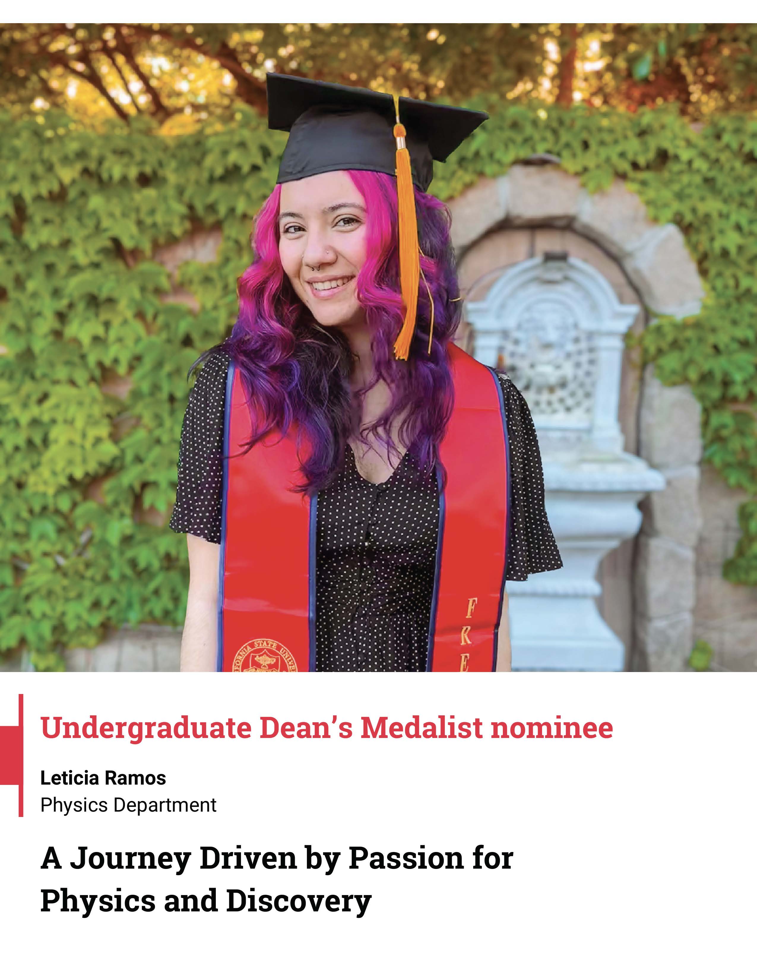 Undergraduate Dean's Medalist Nominee Leticia Ramos