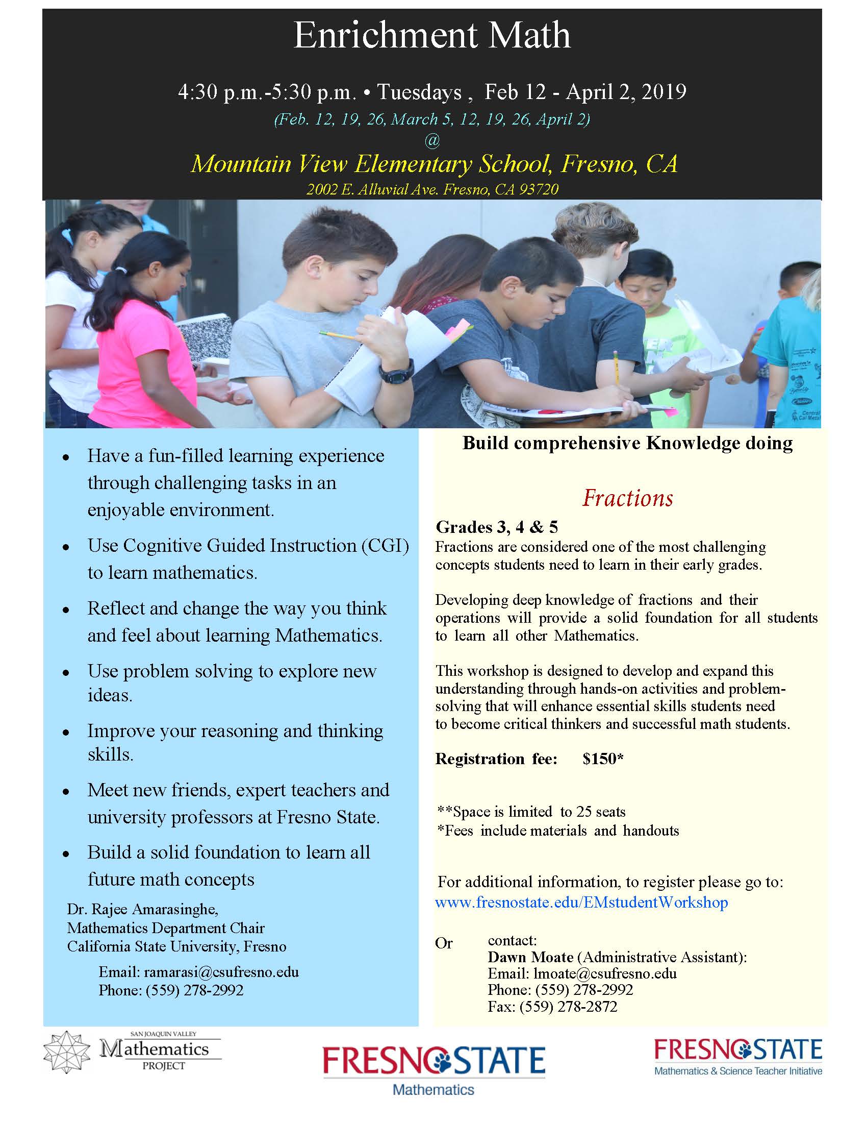 Enrichment Math Student Flyer 2019